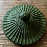 Green cast iron teapot