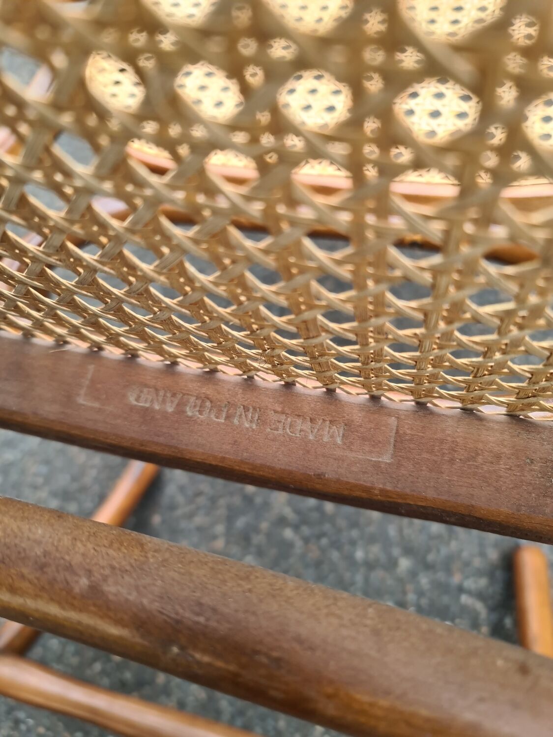 Rocking chair rattan and bentwood Vintage tuna