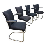 Vintage Dutch design de Wit dinner tubular armchairs