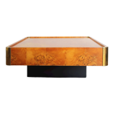 Table basse en loupe de bois pour Mario Sabot