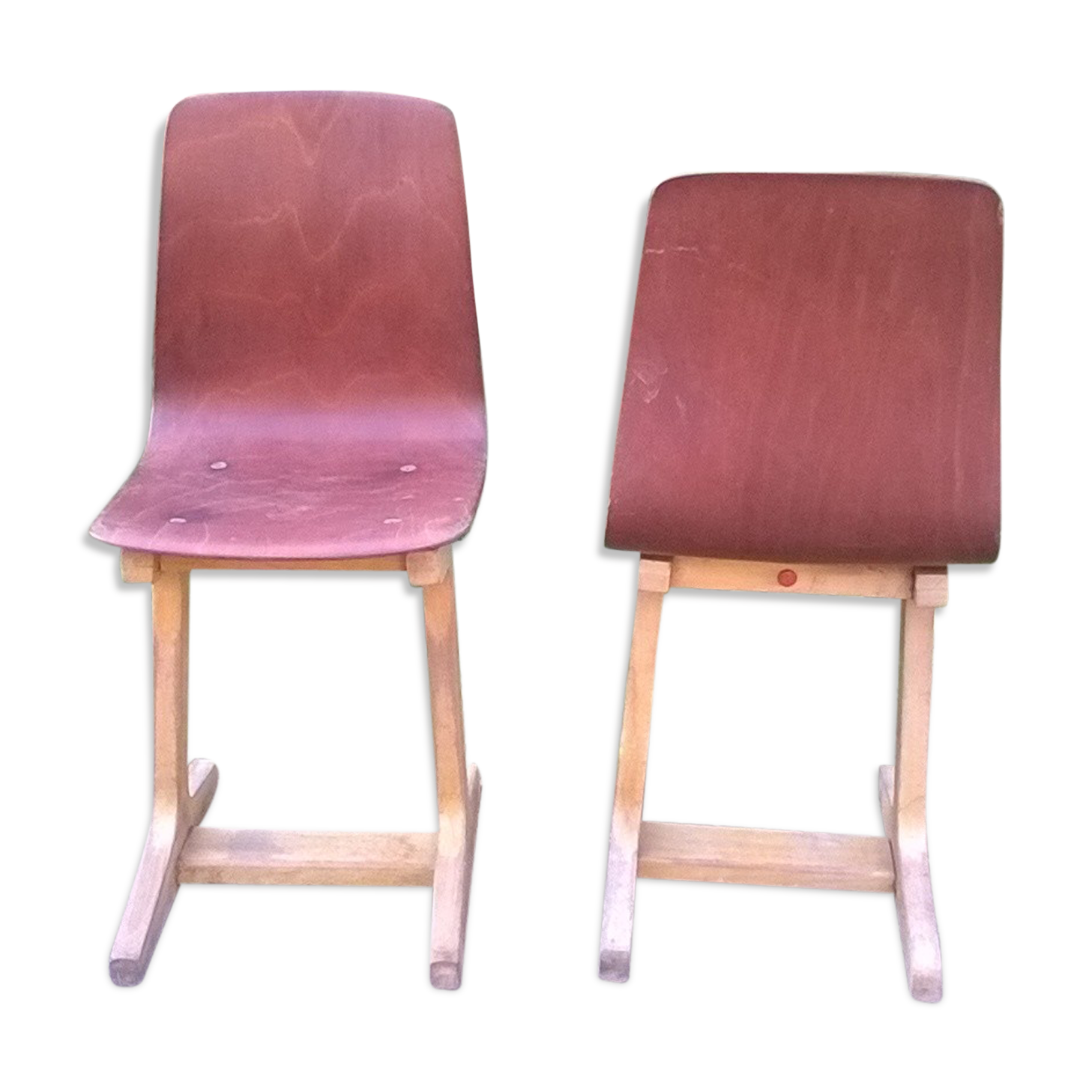 Lot of 2 vintage year 60 pagholz chairs