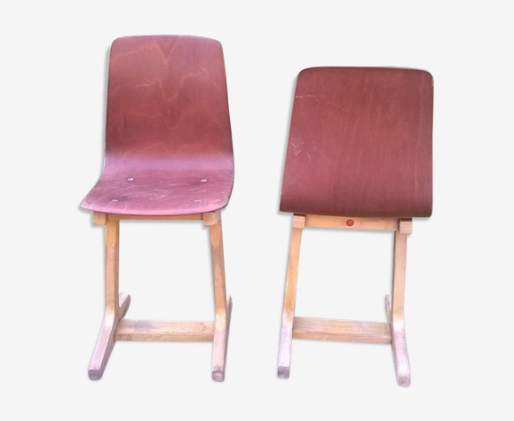 Paire de chaises vintage années 60 pagholz