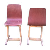 Lot of 2 vintage year 60 pagholz chairs