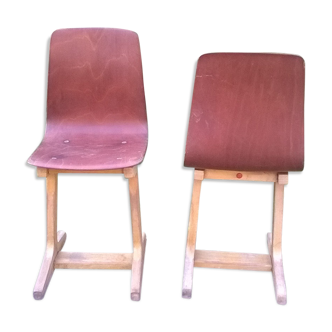 Lot of 2 vintage year 60 pagholz chairs