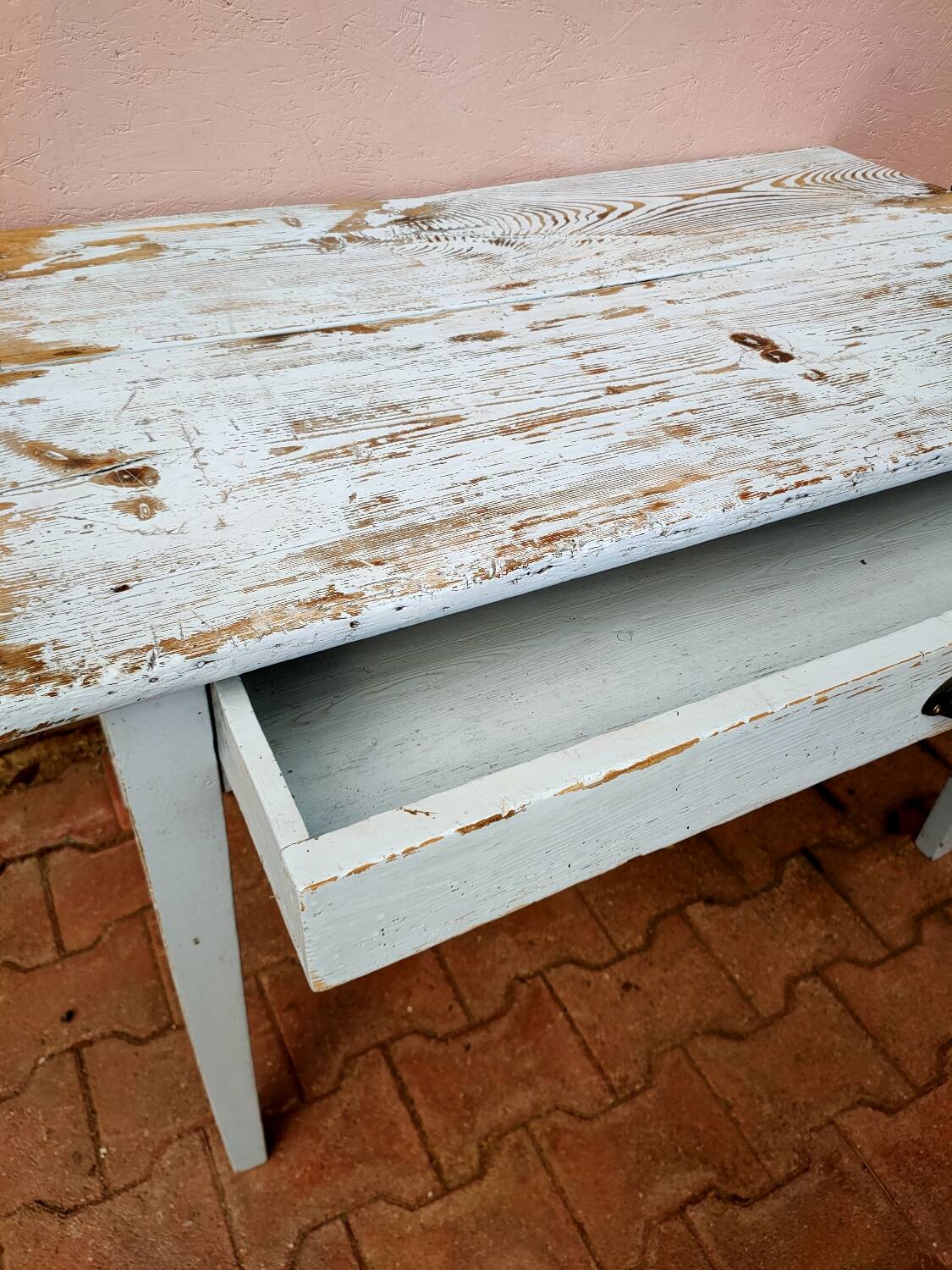 Pastel blue farm table