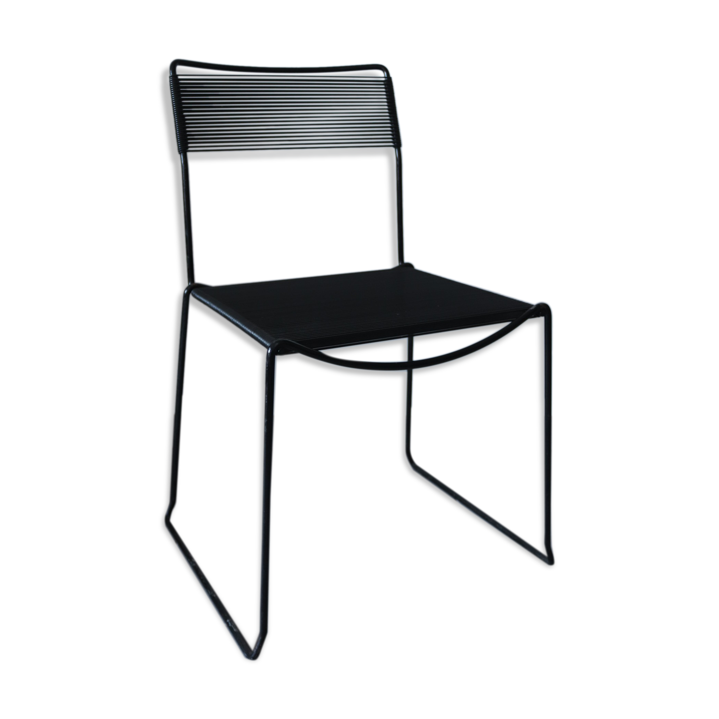 Black chair Spaghetti Giandomenico Belotti for fly line