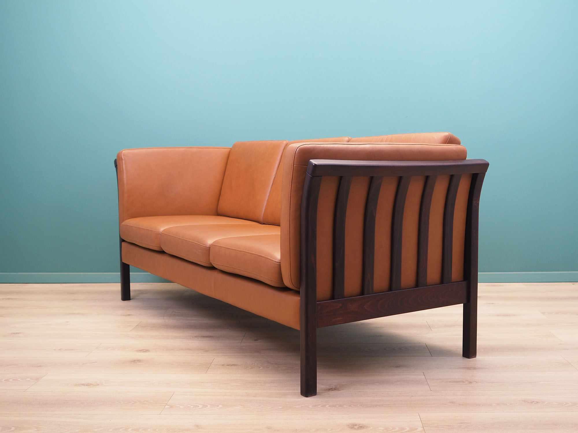 Leather sofa, Danish design, 90s, production: Hurup