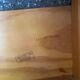 Solid pine wood TV unit stained with drawer and storage.