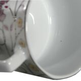 Flowered pink and silver cup, brand La rose des sables.