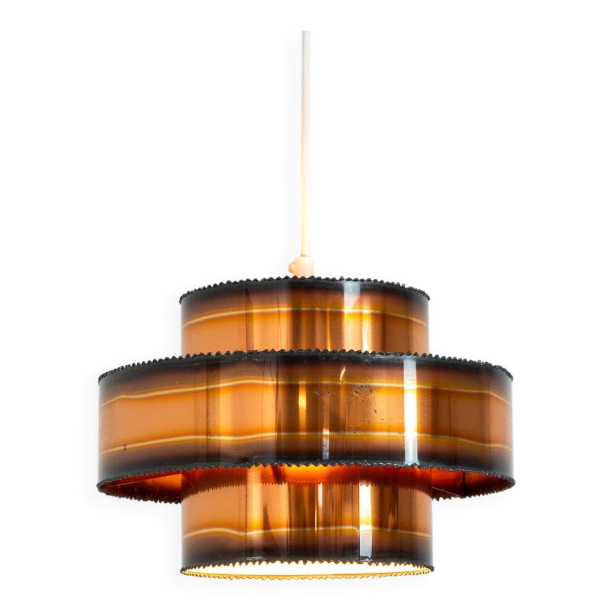 Brutalist burnt copper pendant by Svend Aage Holm Sørensen