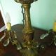 Rococo chandelier with crystal pendants, 4 lights, brass and metal 1950/1960