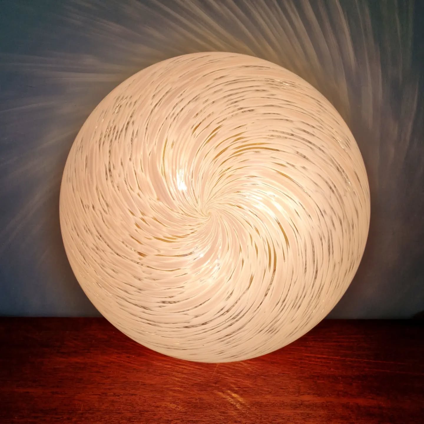 Brass and Murano glass ceiling light, Hillebrand, 1970