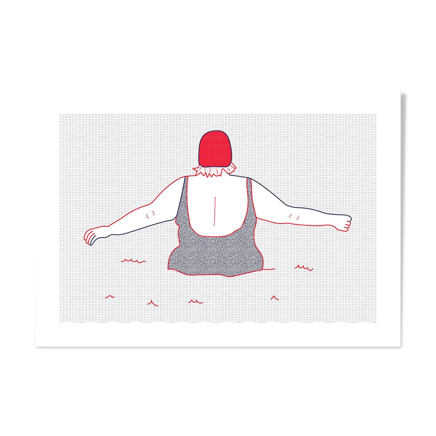 Illustration A4 naiade no. 2/8 brittany bather sea