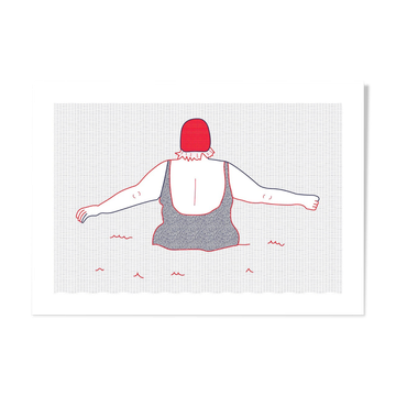 Illustration A4 naiade no. 2/8 bretagne baigneuse mer