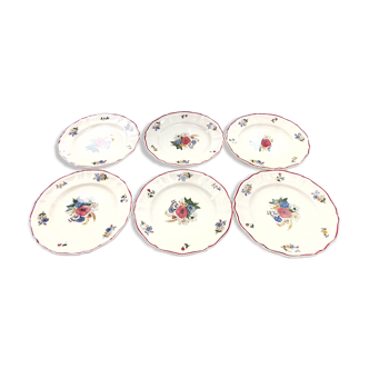 6 Sarreguemines dessert plates