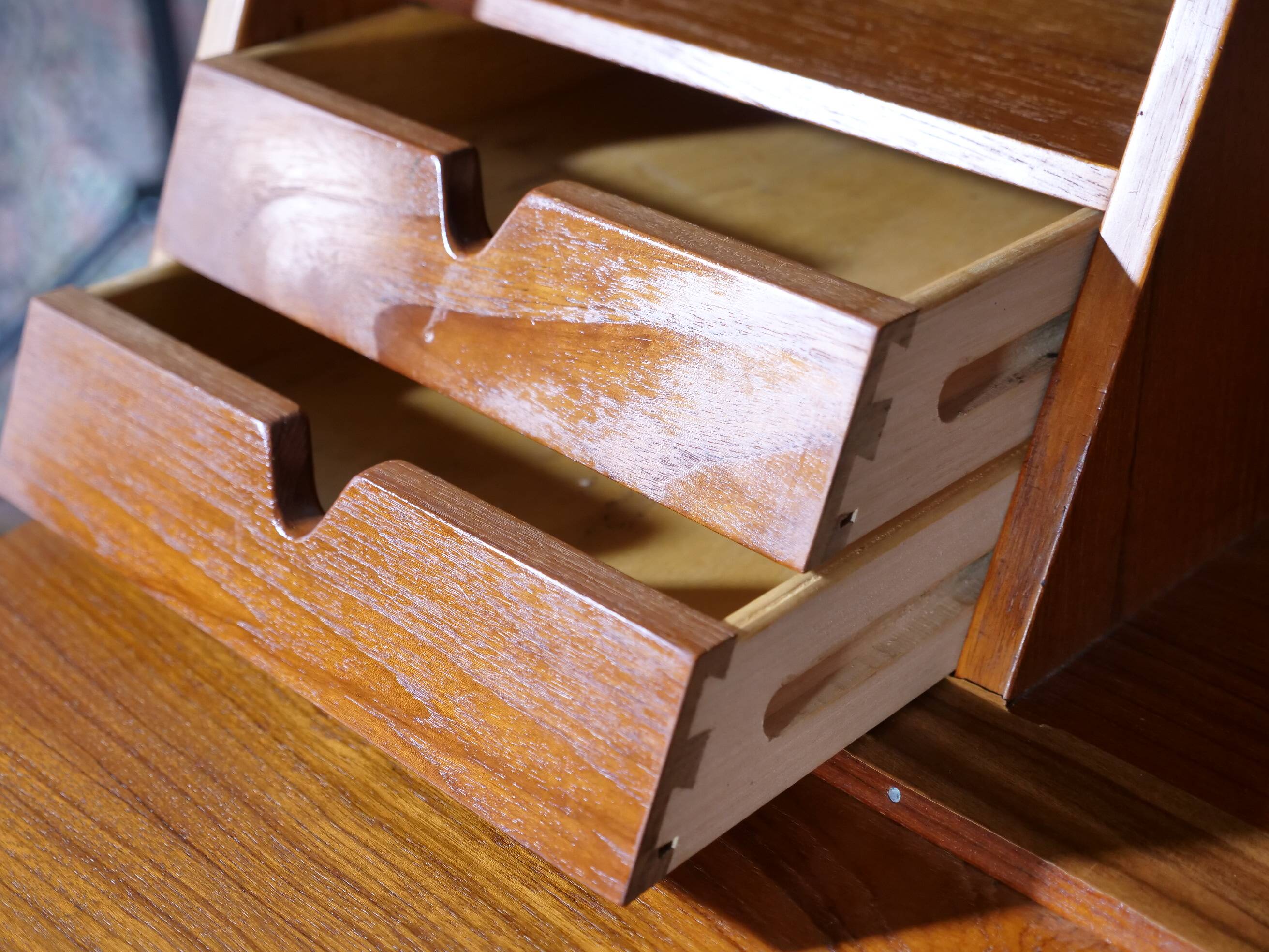 Danish Design Teak Secretary Desk 1960s Office Cabinet, Model 68,