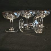 4 Antique Champagne Glasses In Engraved Crystalline