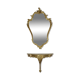 Gilded Rococo Style Mirror With Console Acanthus France