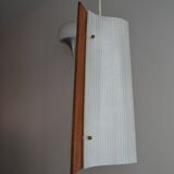 Scandinavian hanging chandelier teak and glass