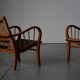 Pair of oak and rope arm chairs - Germany 1950s