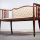 Art Nouveau Two-Seater Canapé or Bench in Mahogany, Early 1900s