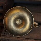 Cellar rat brass push-button candle holder