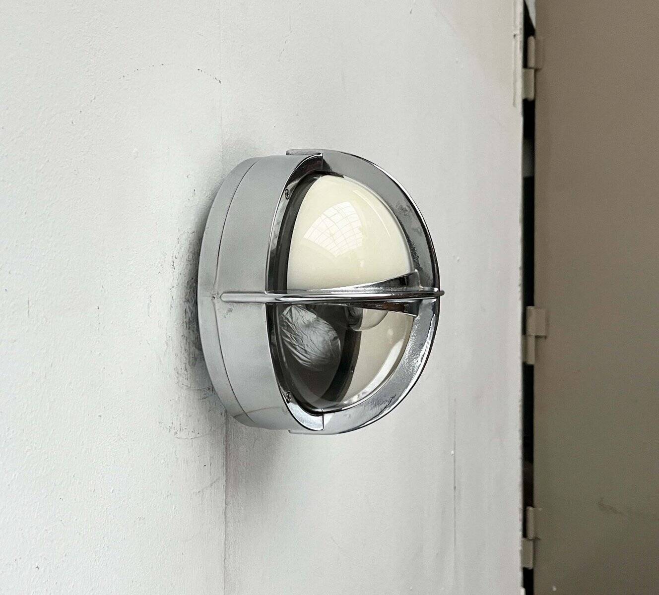 Mid-century Danish metal outdoor wall light model Pirate by Eva Koppel, Nils Koppel, Gert Edstrand for Nordisk Solar, 1960s.