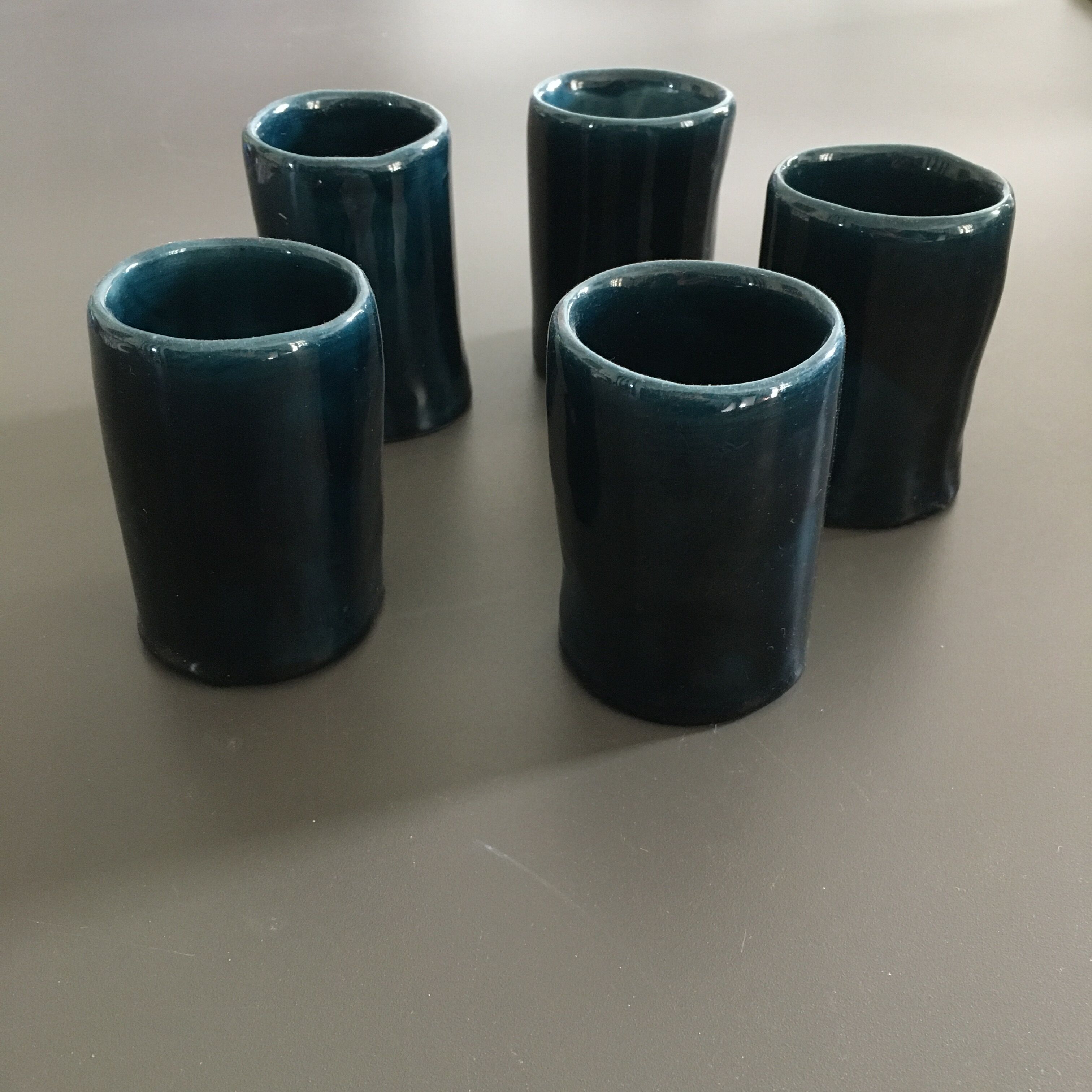 Lot of 5 midnight blue cups