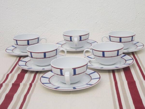 6 tasses a thé porcelaine basque