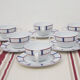 6 basque porcelain tea cups