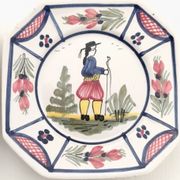 3 small Henriot Quimper plates