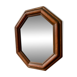 Octagonal wooden mirror