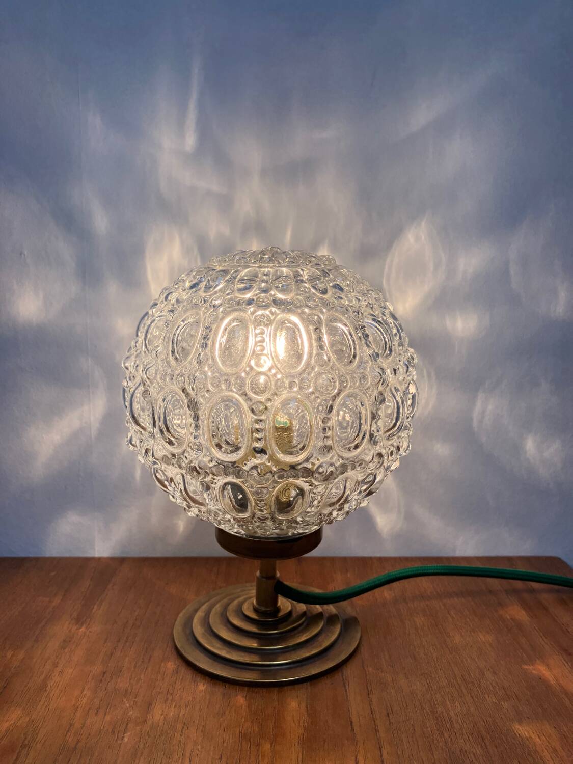 Vintage glass globe table lamp