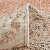 Pale Red & Beige Turkish Runner Rug, 71x301Cm