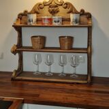 Old wall shelf carved in walnut