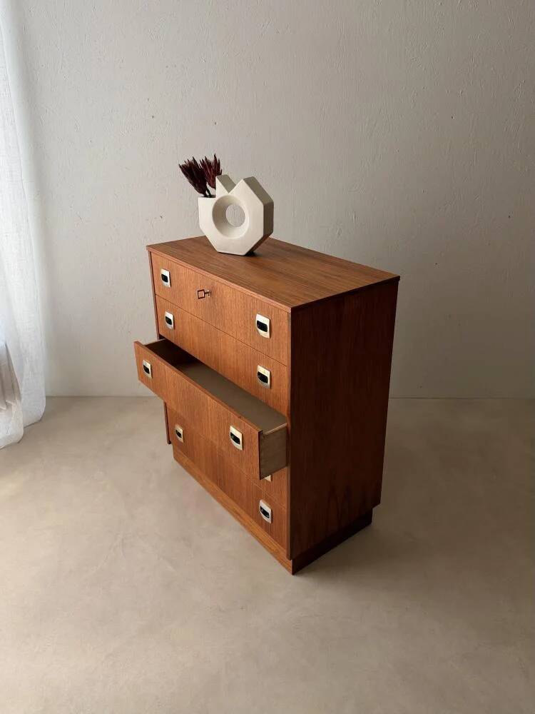 Swedish mid-century chest of drawers teak five drawers