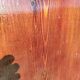 bureau enfant, ado, bois massif et cuir rouge