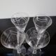Set of 4 vintage engraved crystal port glasses 20th century