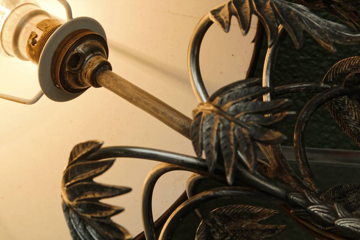 Silver-plated palm lamp, 1910, Thomas Bradbury & Sons