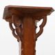 Art Deco oak pedestal with pierced brackets and cross base, Belgium 1920s