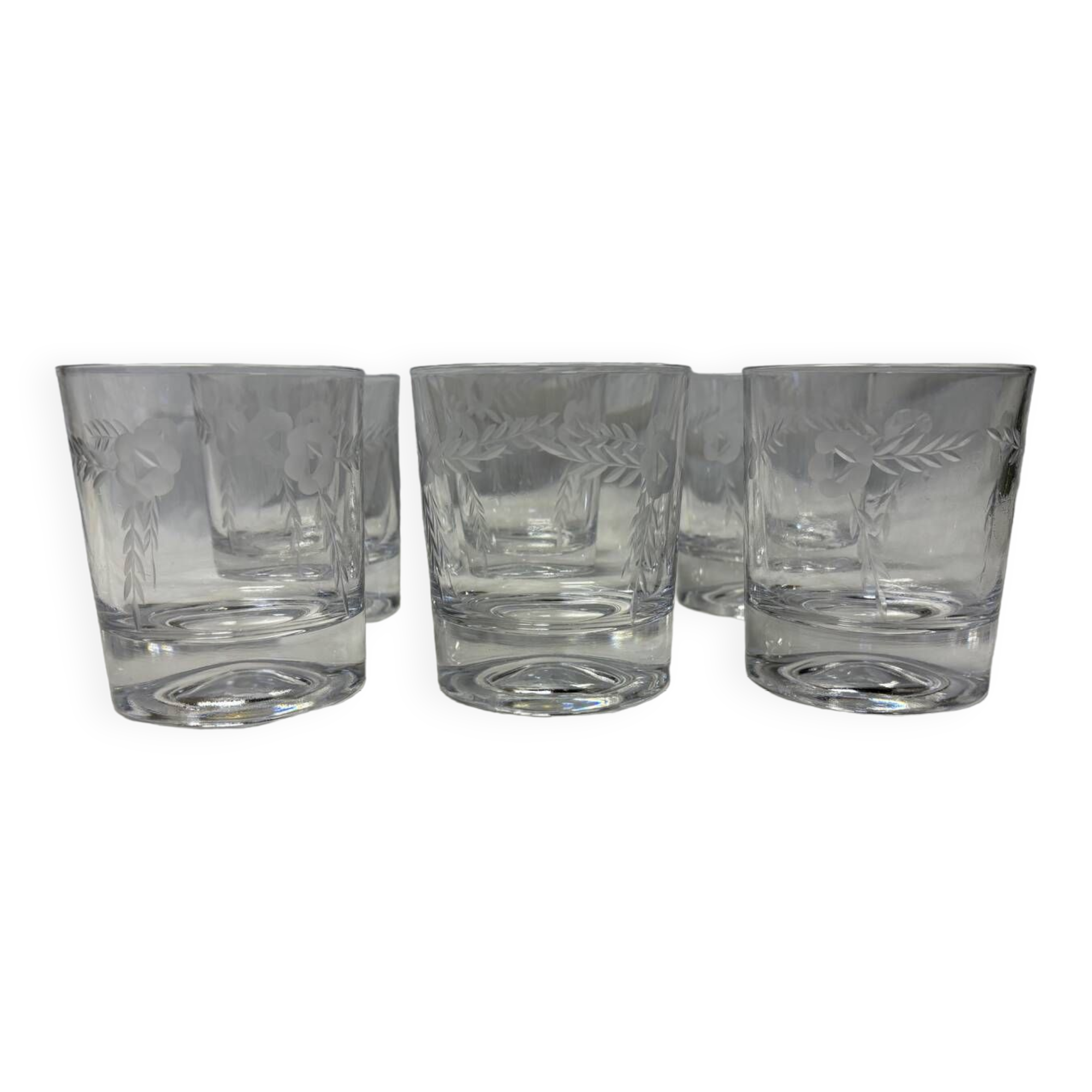 Set of 6 engraved whiskey glasses