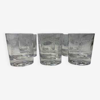 Set of 6 engraved whiskey glasses