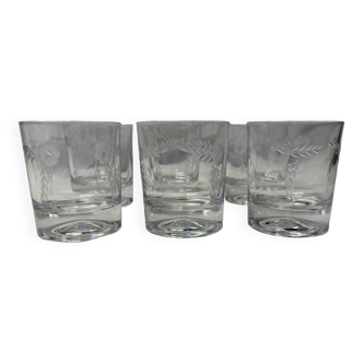 Set of 6 engraved whiskey glasses