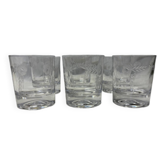 Ensemble 6 verres à whisky gravés