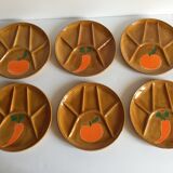 6 assiettes compartimentées vintage