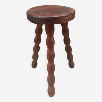 Beaded wood tripod stool