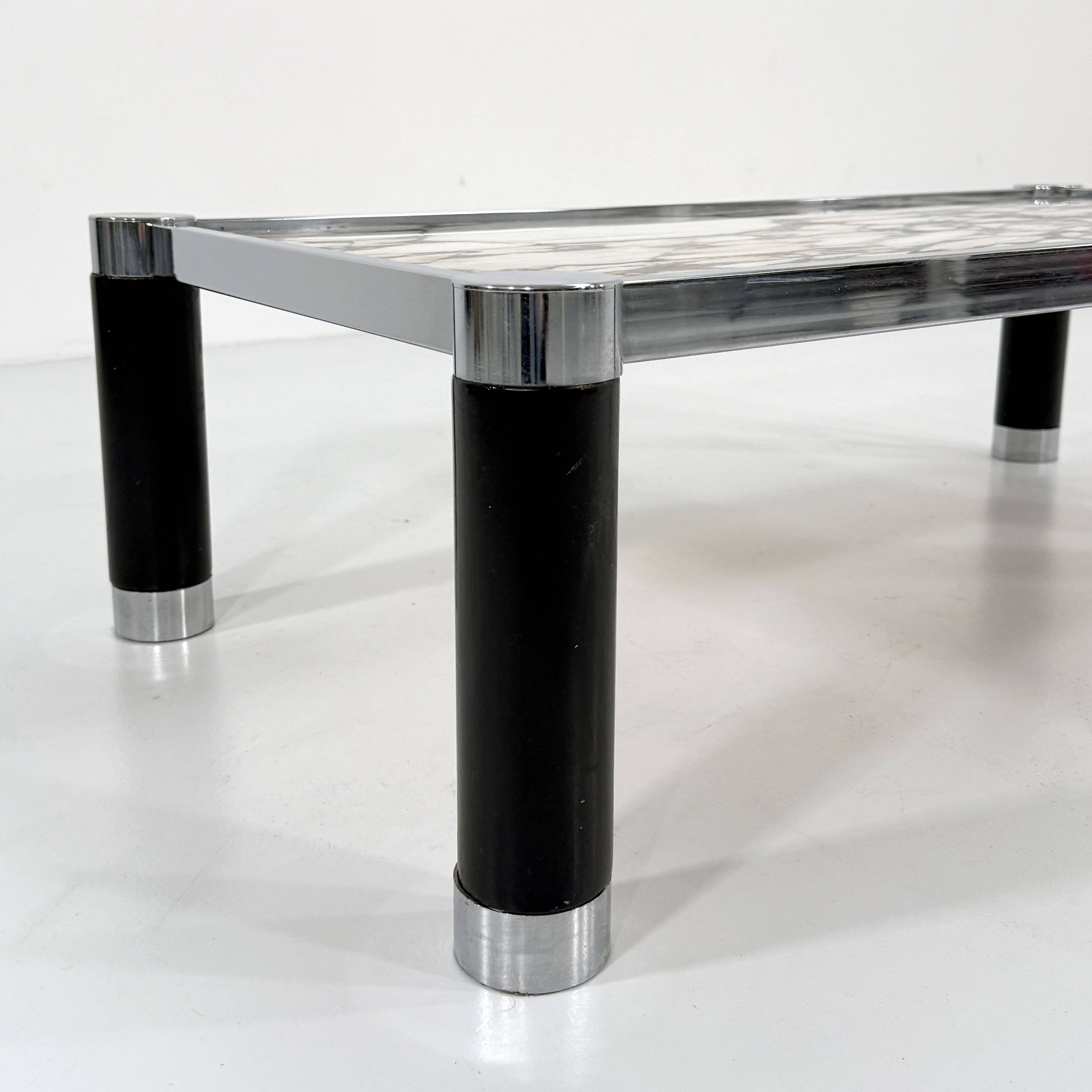 Table basse postmoderne en marbre Calacatta Violetta, 1980