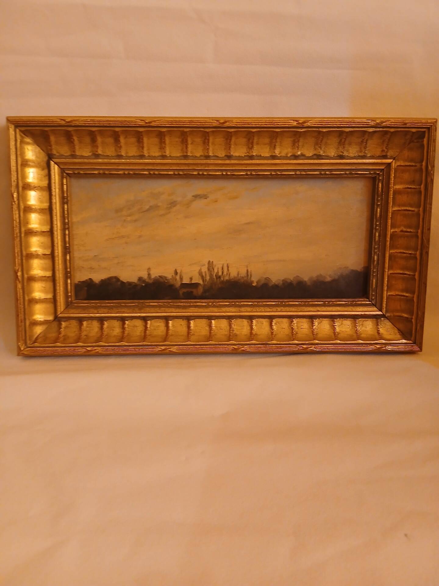 Painting table school of Barbizon France late 19th century
