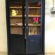 30s glass Parisian wooden cabinet