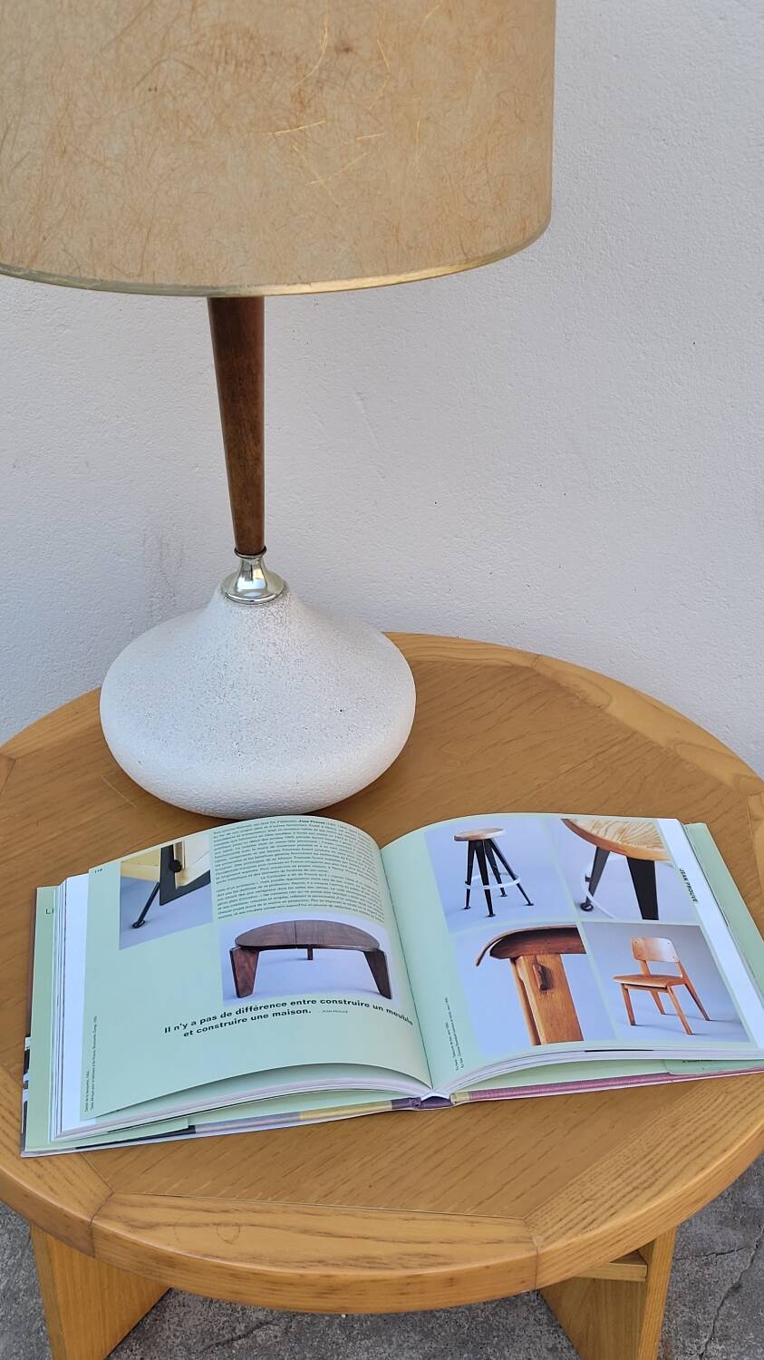 Vintage round coffee table design Maison Regain style 1970s